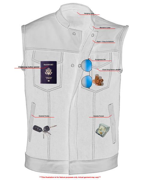 Renegade Classics- RC900 Men's Leather/Denim Combo Vest