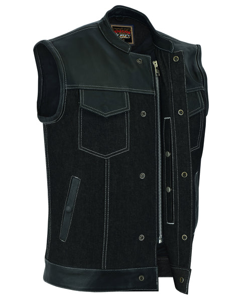 Renegade Classics- RC900 Men's Leather/Denim Combo Vest