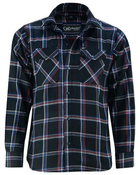 DS4680 Flannel Shirt - Black, Red and Blue