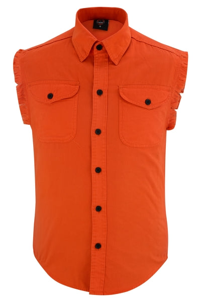 DM6003 Men’s Orange Lightweight Sleeveless Denim Shirt