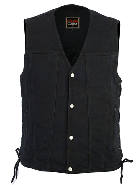 Renegade Classics - RC905BK Men's Single Back Panel Concealed Carry Denim Vest