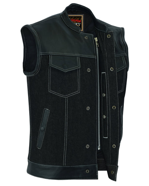 Renegade Classics- RC900 Men's Leather/Denim Combo Vest