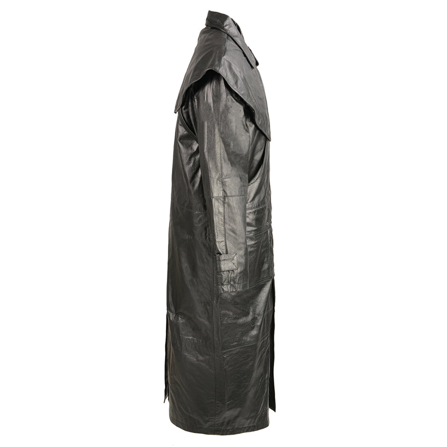 Milwaukee Leather Men’s Full Length Leather Duster w/ Removable Cape & Leg Straps