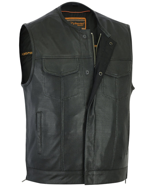 DS183 Men's Premium Perforated Single Back Panel Concealment Vest W/O Collar
