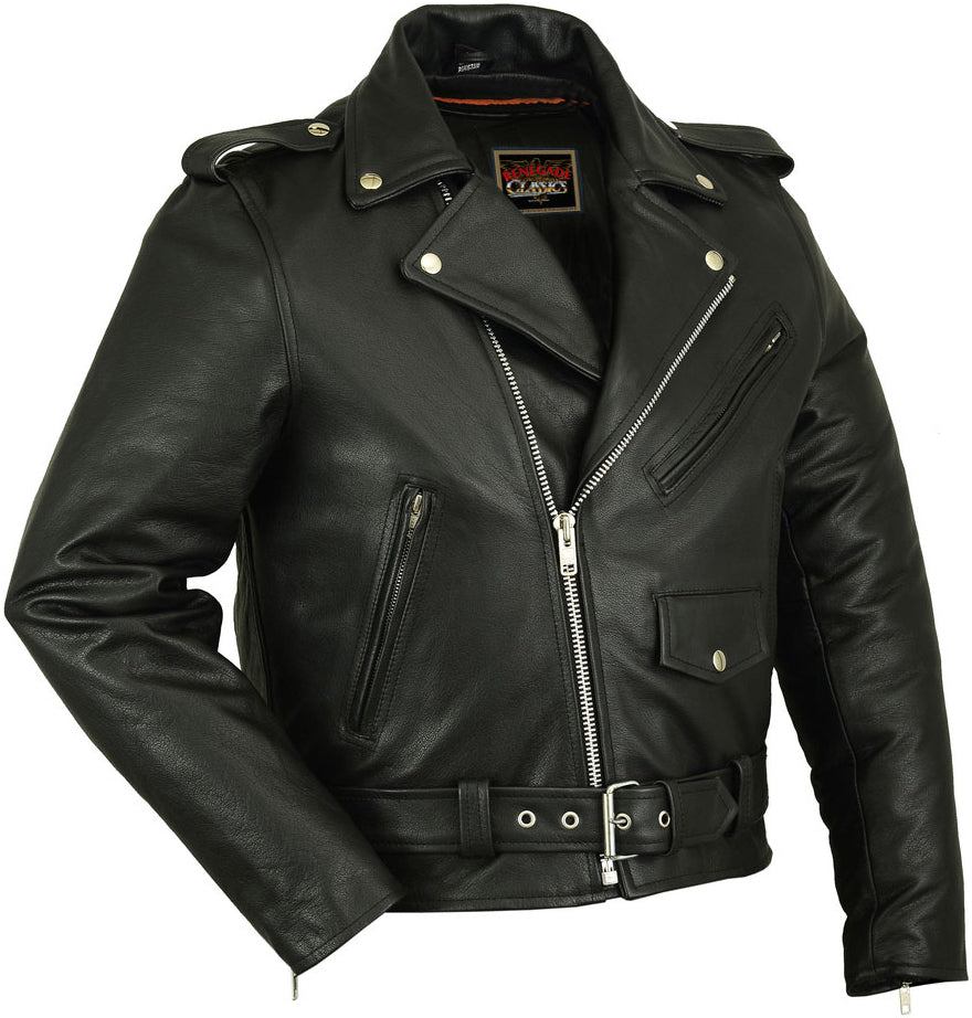 Renegade Classics - RC732 Men's Premium Classic Plain Side Police Style Jacket