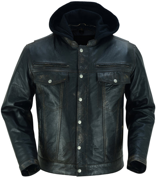 Renegade Classics - RC782 Men's Lightweight Drum Dyed Distressed Naked Lambskin Jacket