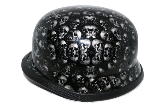 H81 Novelty German Grey Skull Gloss Black - Non DOT