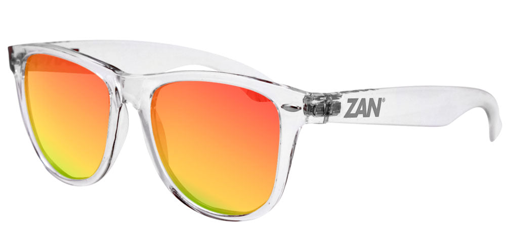 EZMT04 Minty Clear Frame, Smoked Crimson Mirrored lens