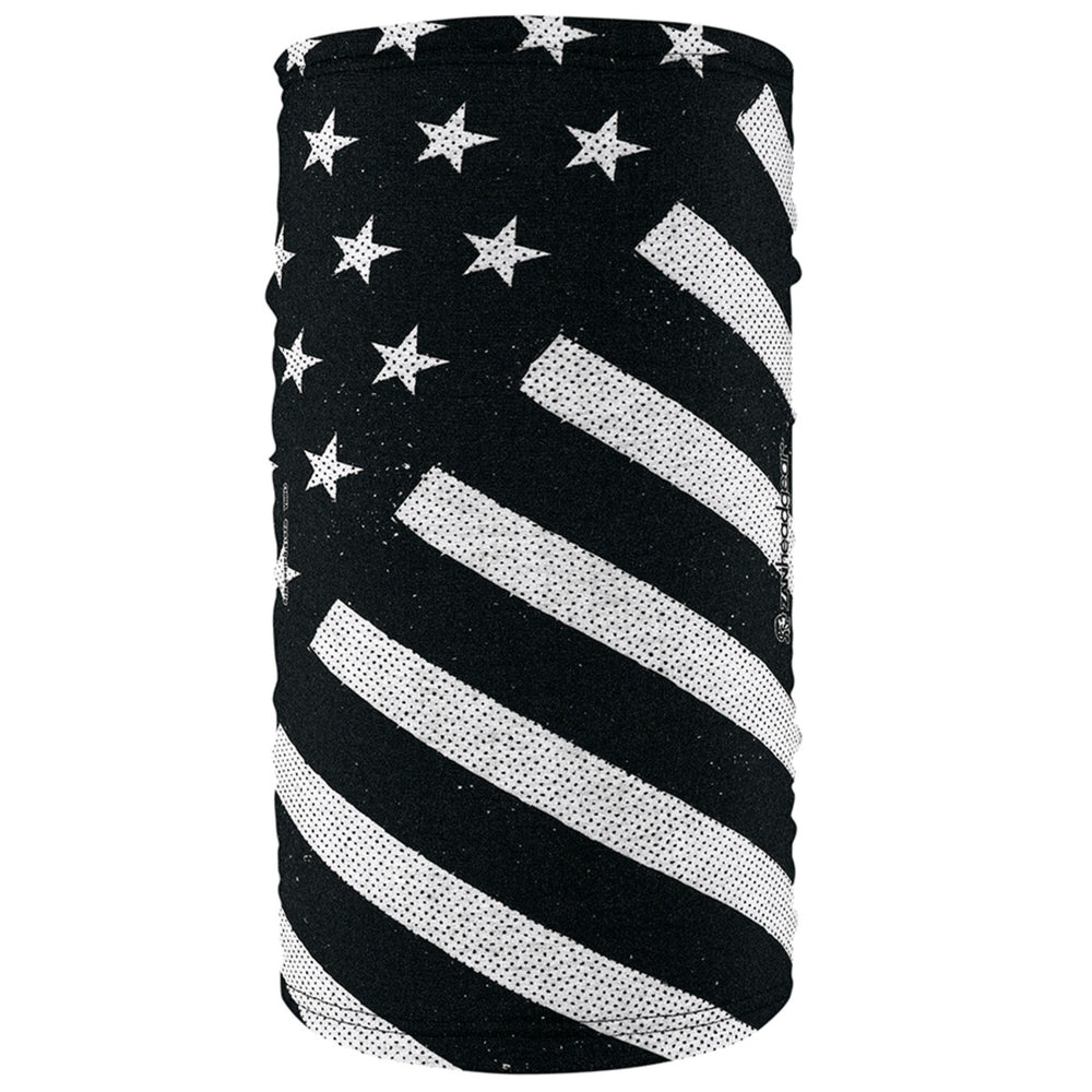 TF091 Motley Tube® Fleece Lined Polyester, Black and White Flag