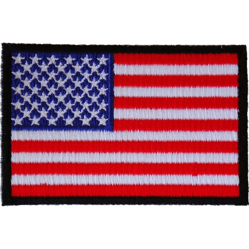 P2046B American Flag Patch with Black Borders