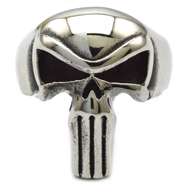 R3003 Punisher Skull Steel Biker Ring
