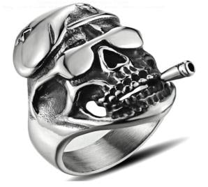R166 Stainless Steel Cruiser Skull Biker Ring