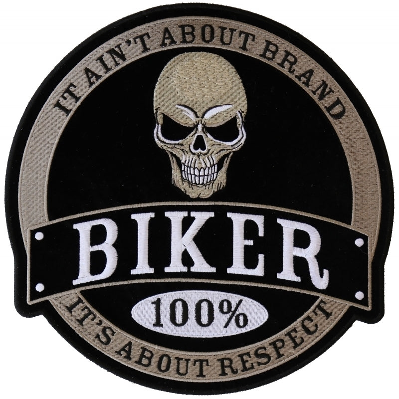 PL6105 100% Biker Skull Embroidered Iron on Patch