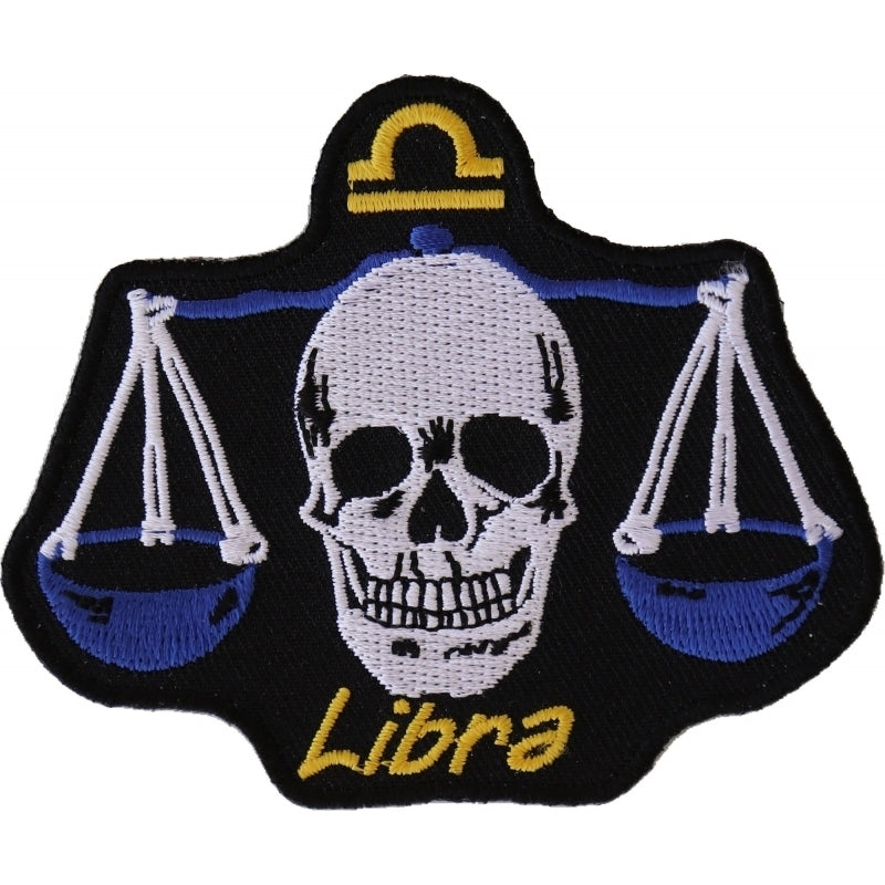P5474 Libra Skull Zodiac Sign Patch