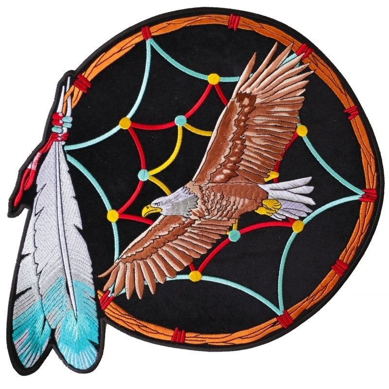 PL3533 Dreamcatcher Eagle Feather Embroidered Iron on Patch