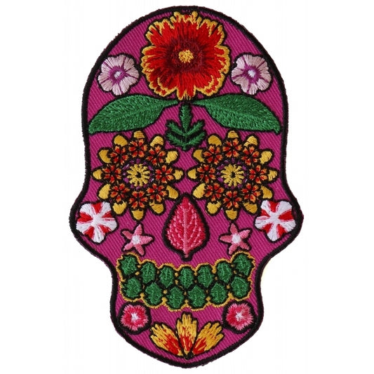 P6154 Flower Skull White Patch