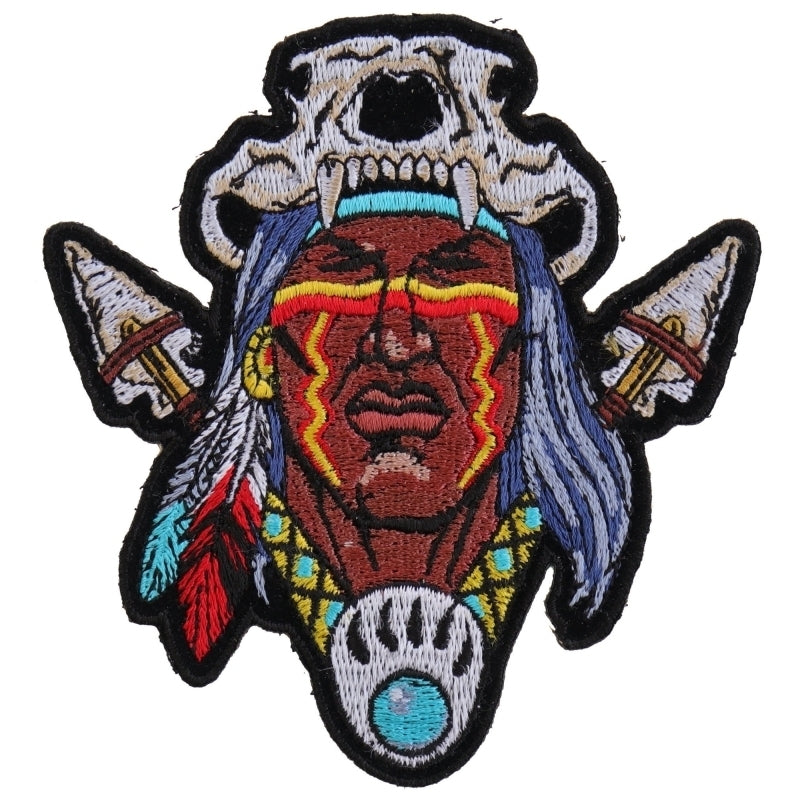 P4614 Indian Skull Head Dress Small Patch