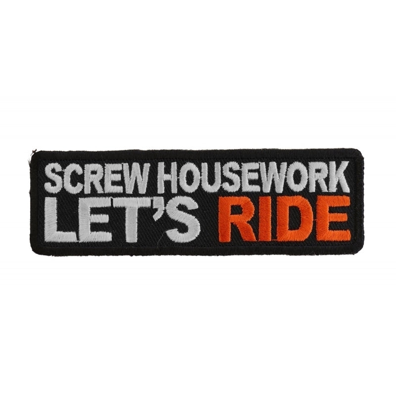 P2676 Screw Housework Let's Ride Funny Lady Rider Patch