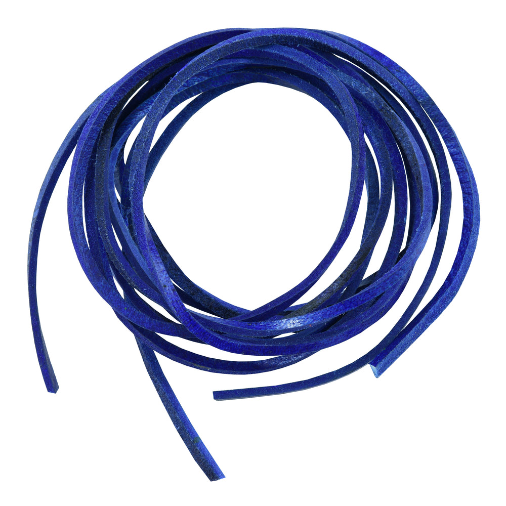 SLBLUE 6' Feet Leather Laces - Blue