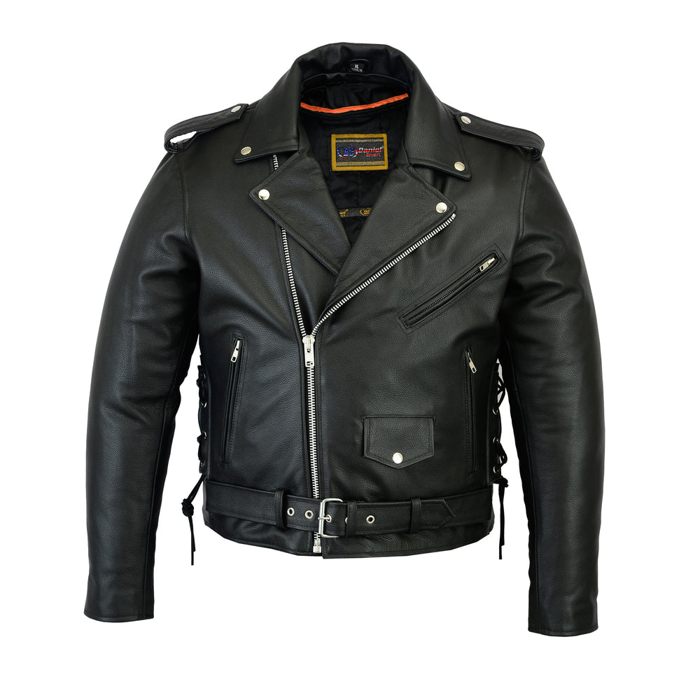 Men's Classic Side Lace Police Style M/C Jacket