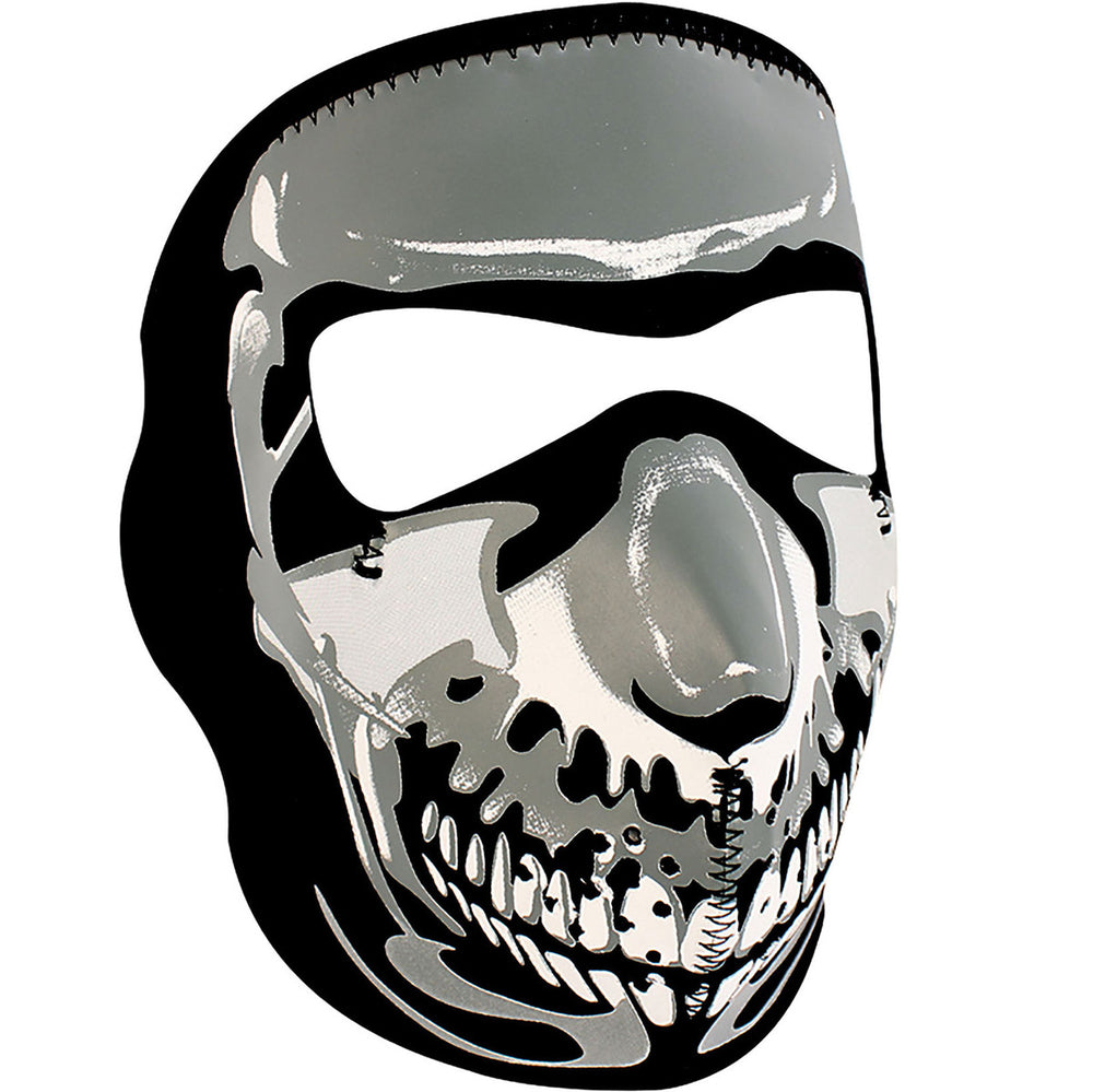 WNFM023 ZAN® Full Mask- Neoprene- Chrome Skull