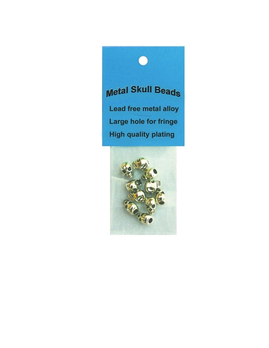 J331 Chrome Metal Skull Beads- 10 per Pack