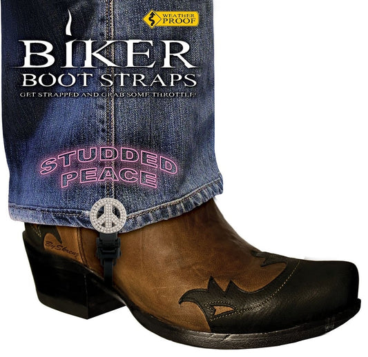 BBS/SP4 Weather Proof- Boot Straps- Studded Peace- 4 Inch