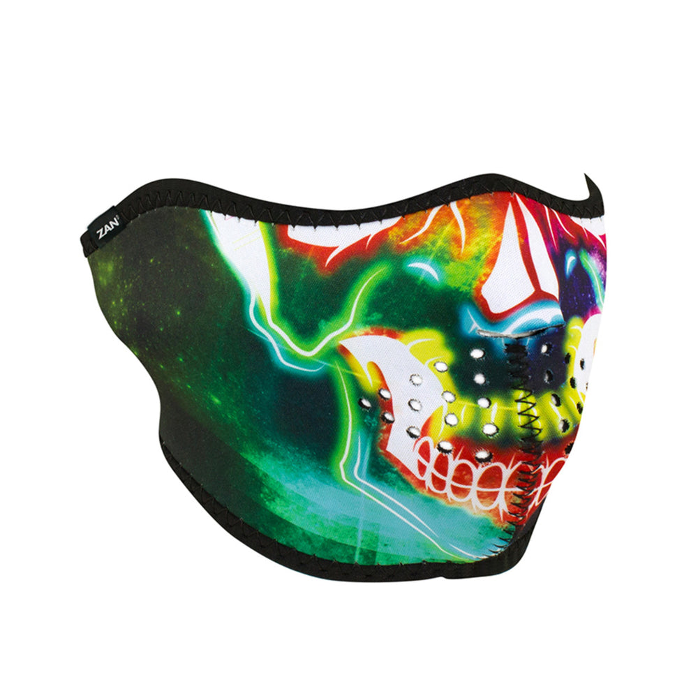 WNFM098H ZAN® Half Mask- Neoprene- Neon Skull