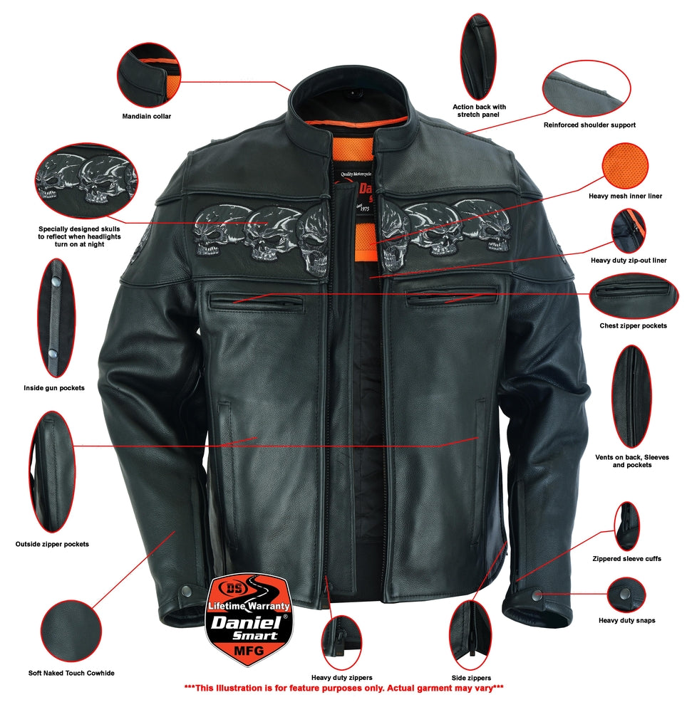 Men's skull clearance mesh riding jacket