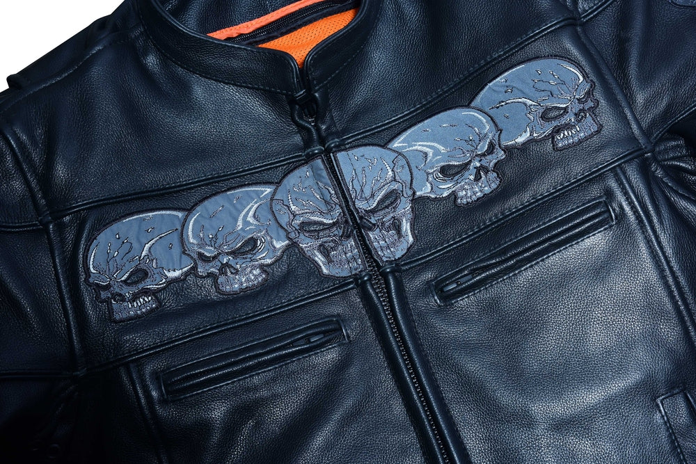 DS700 Men's Scooter Jacket w/Reflective Skulls