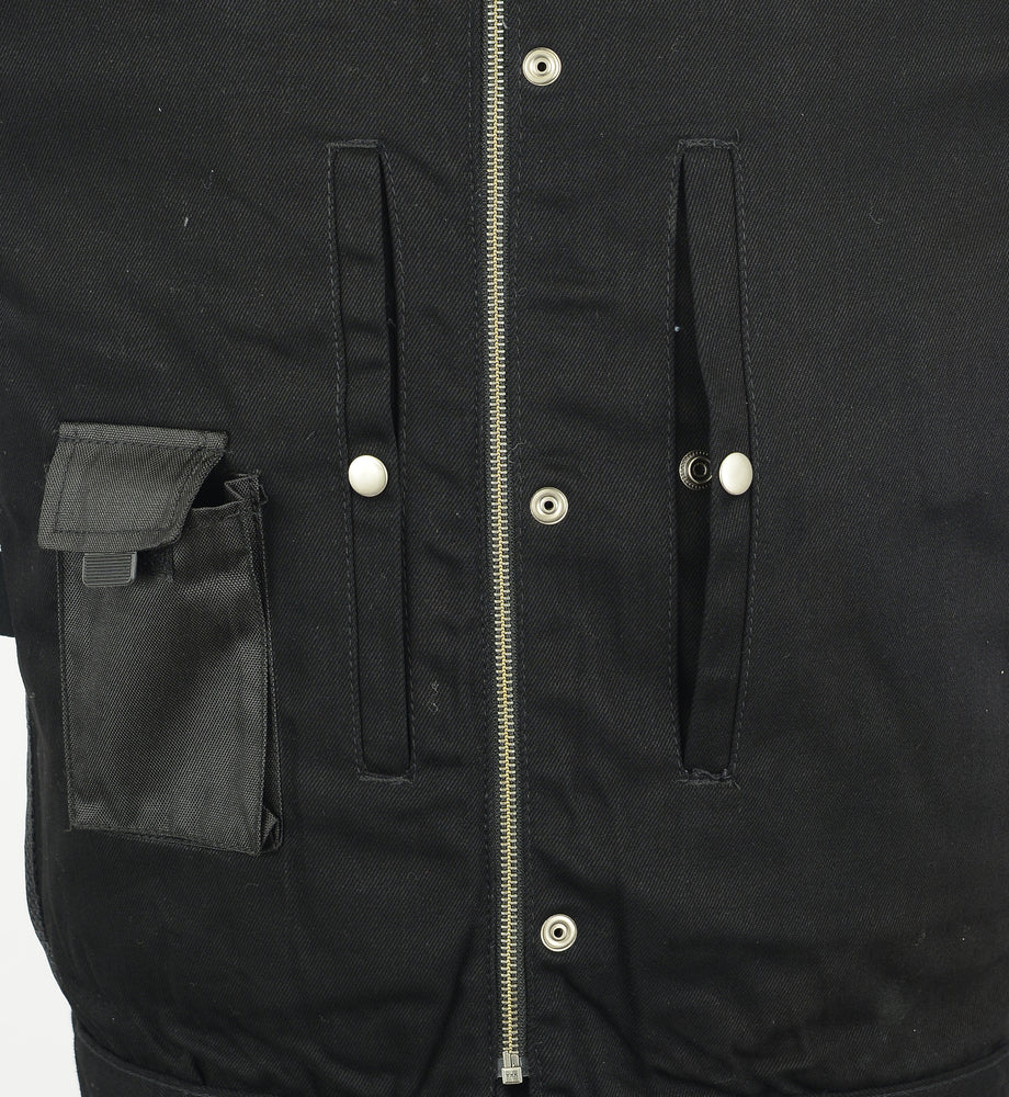 DM981BK Concealed Snaps, Denim Material, Hidden Zipper, w/o Collar