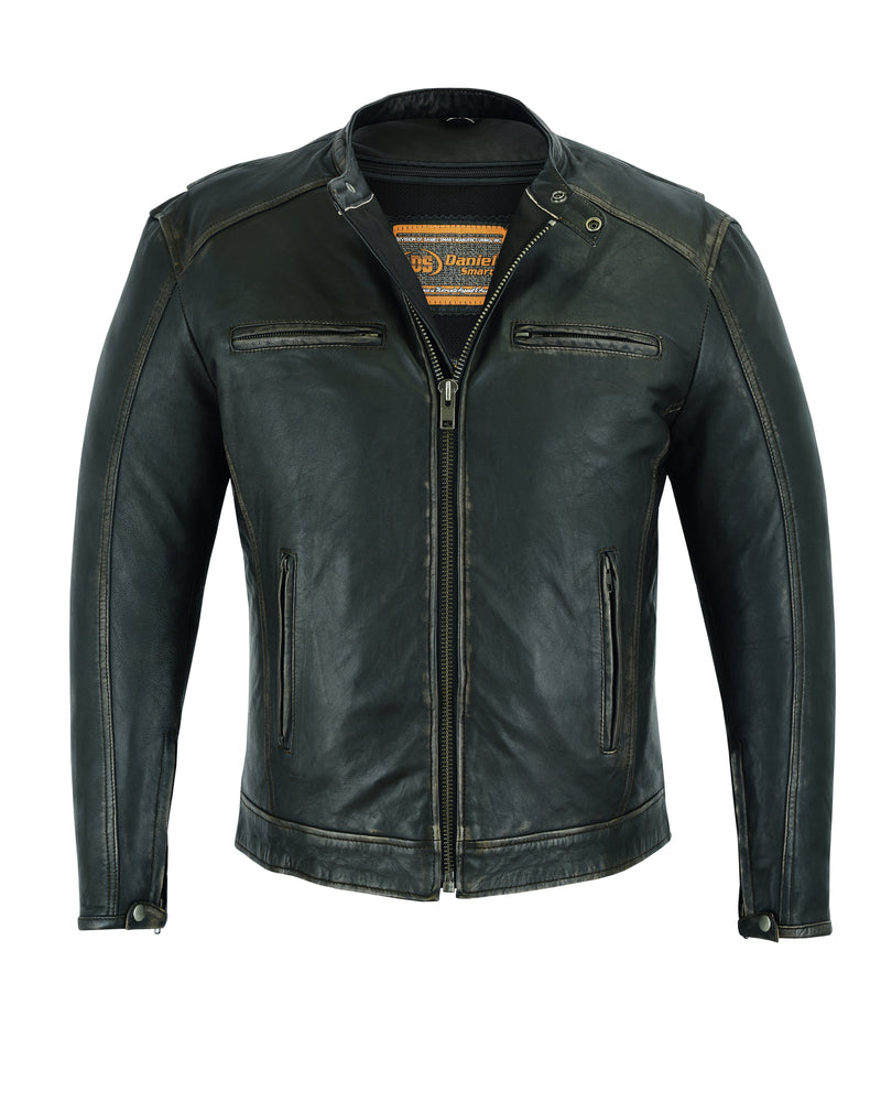 DS743 Men's Cruiser Jacket in Lightweight Drum Dyed Distressed Naked