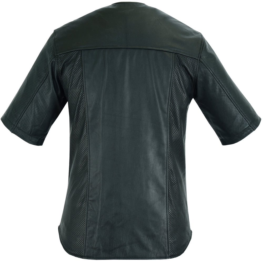 DS775 Leather Baseball Motorcycle Shirt