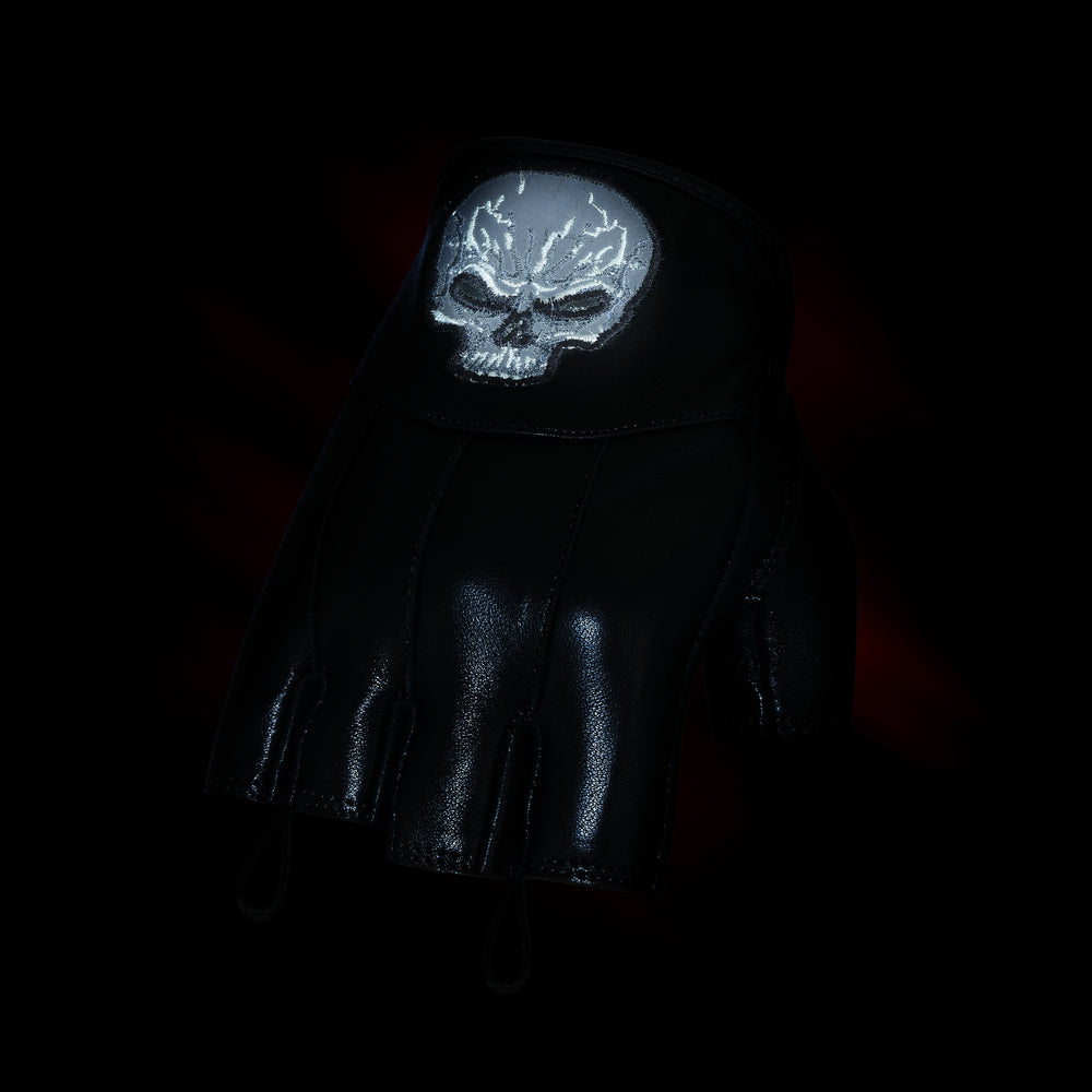 DS98 Reflective Skull Fingerless Glove