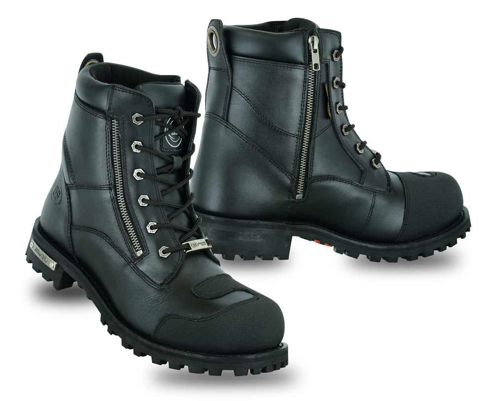 Zip up hot sale motorcycle boots