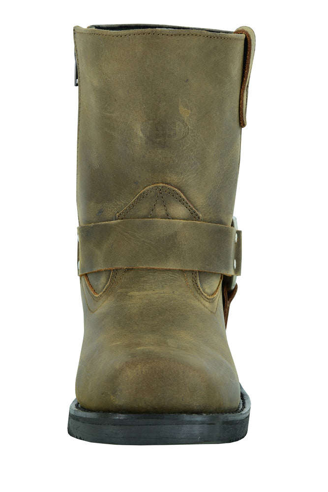 DS9742 Men's Side Zipper Waterproof Boots- Brown