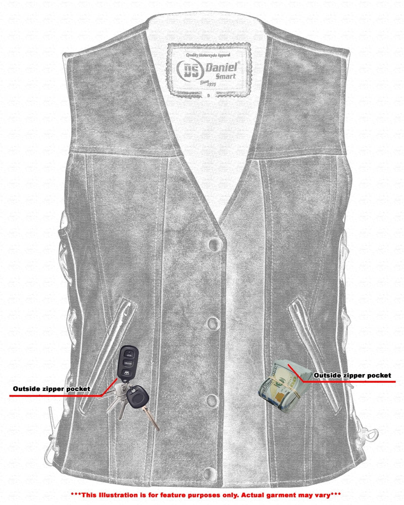 DS205V Women's Gray Single Back Panel Concealed Carry Vest
