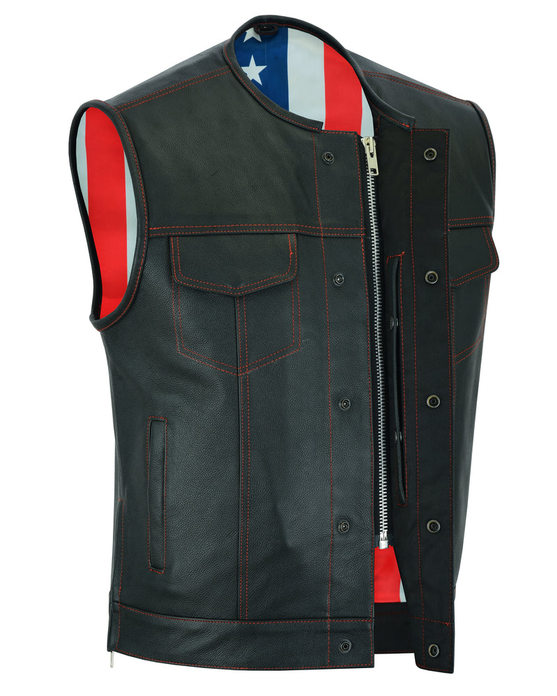 Men's Leather Concealed Carry Vest