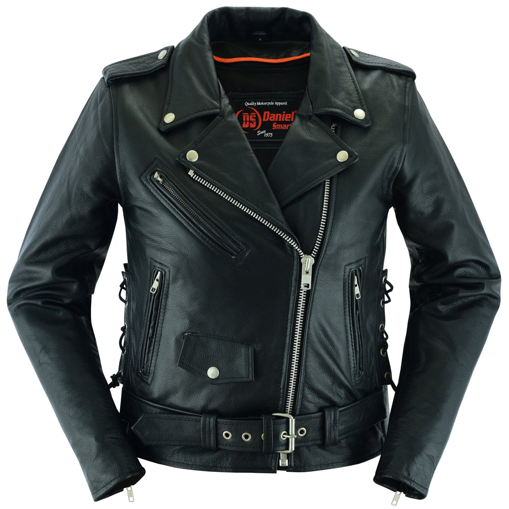 DS831 Women's Classic Side Lace Police Style M/C Jacket