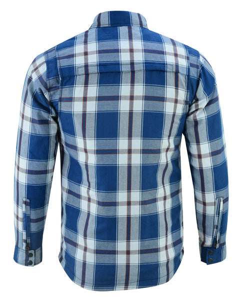 DS4673 Armored Flannel Shirt - Blue, White & Maroon